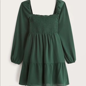 Abercrombie & Fitch Long-Sleeve Smocked Mini Dress